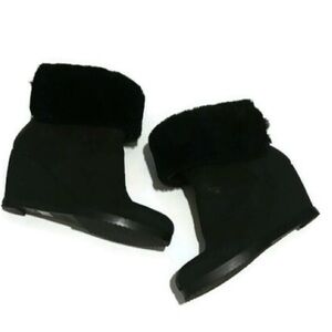 Eileen Fisher Leather Women's Black Wedge Boots Size 7